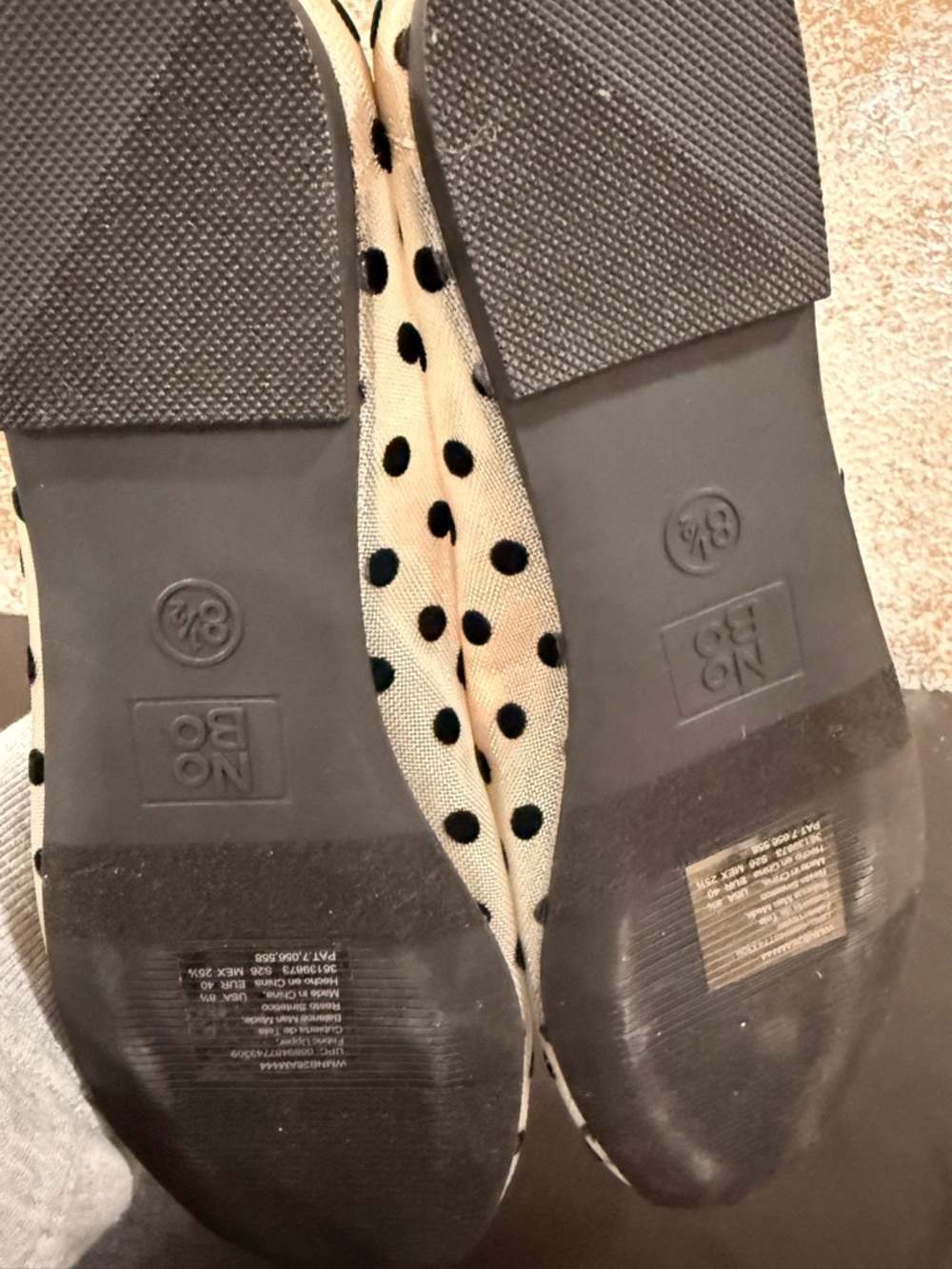 No Boundaries Cream and Black Polka Dot Ballet Flat - Picture 5 of 5